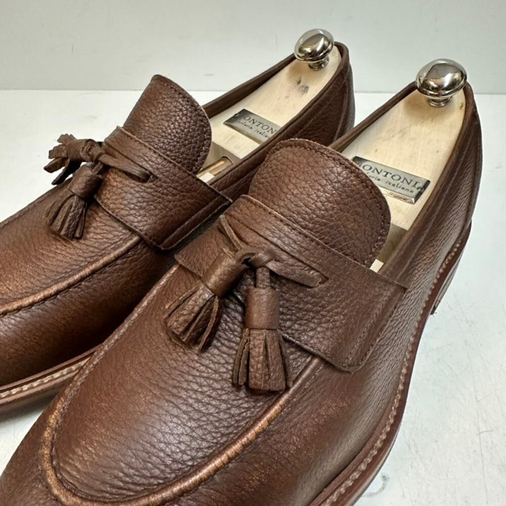 WORN TWICE Brunello Cucinelli Deerskin Tassel Loafer Tobacco Italy EU 45 US 12 - Picture 7 of 11